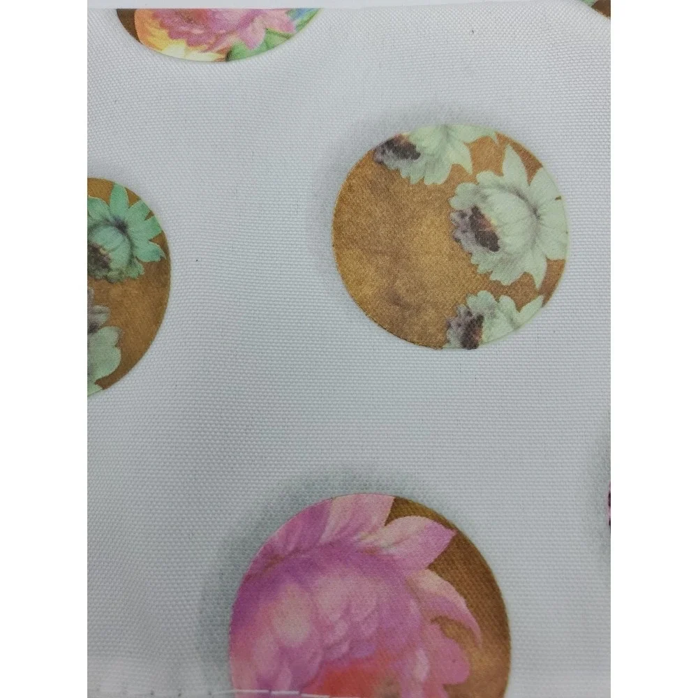 Cynthia‎ Rowley Makeup Bag White Floral Dots Clutch Cosmetic Pencil Pouch